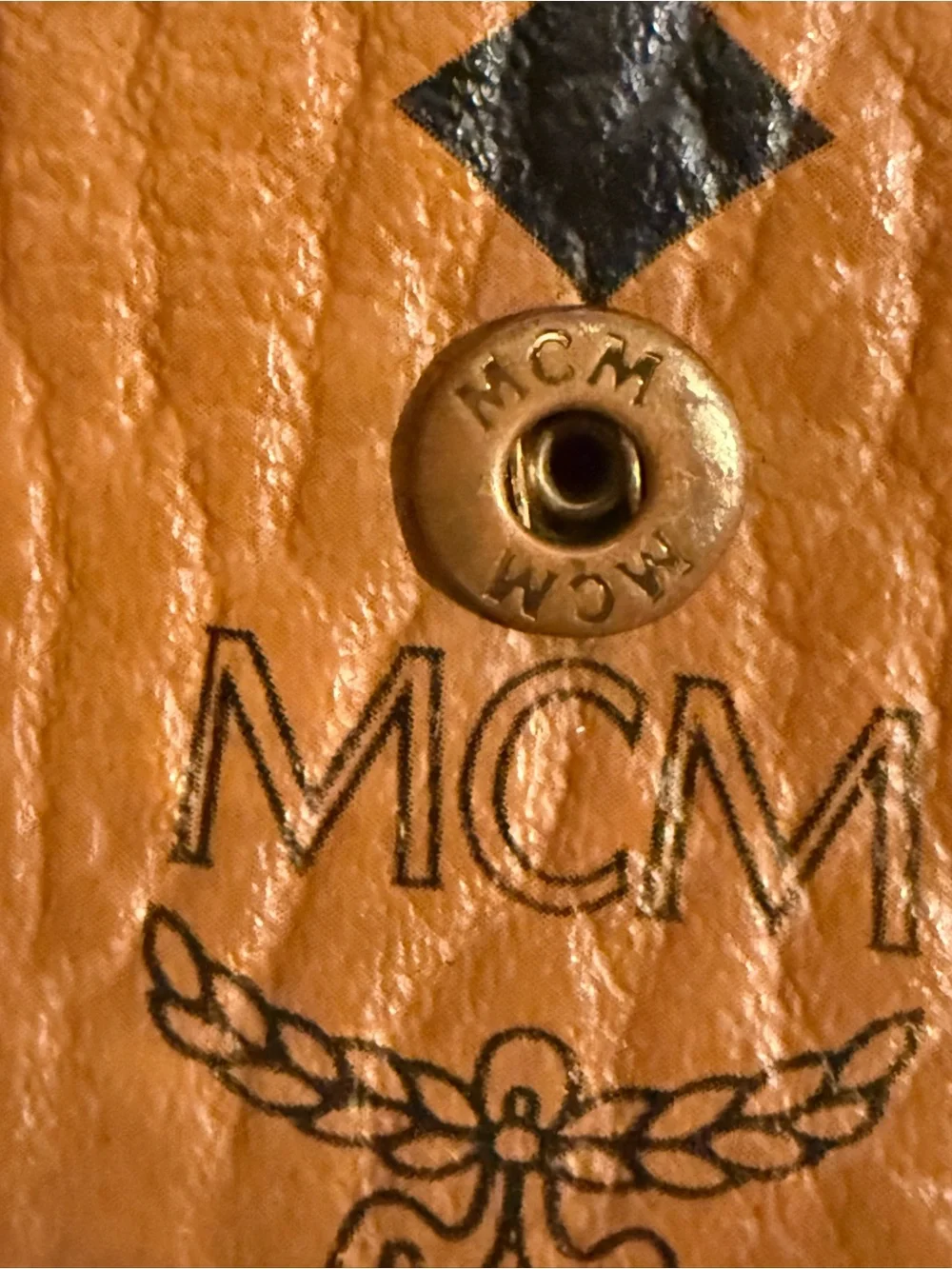 MCM Flap Wallet in Cognac and Black